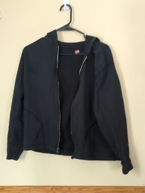 Hanes Black Kid's Zip-Up Hooded Sweatshirt